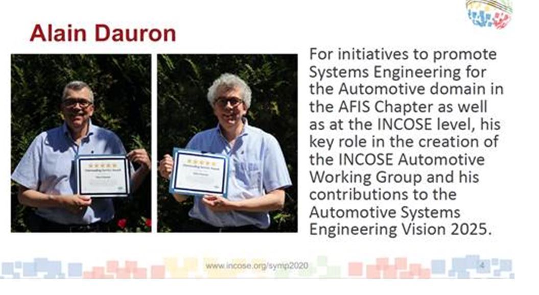 Award INCOSE : Félicitations à Alain Dauron !
