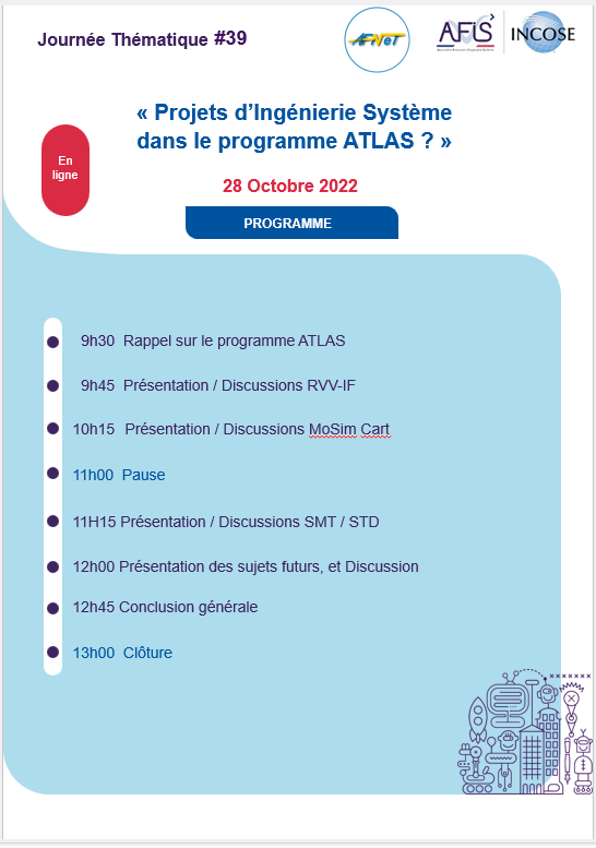 Programme Journée thématique AFIS "Projets IS dans le programme ATLAS" le 28 Octobre 2022