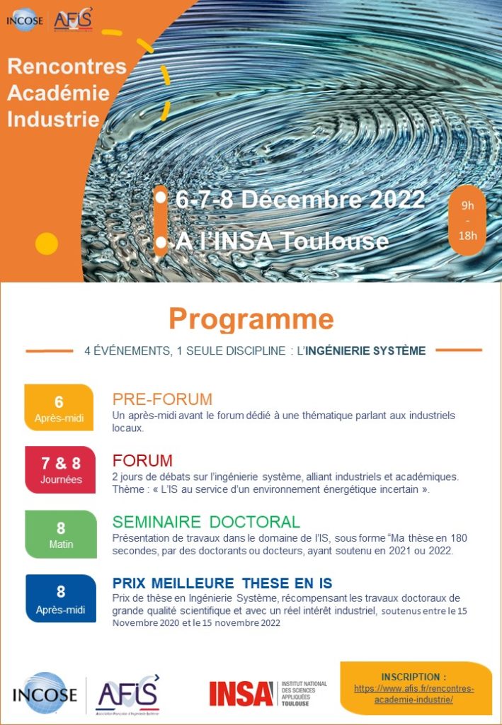 Programme Rencontres Académie-Industrie AFIS 2022
